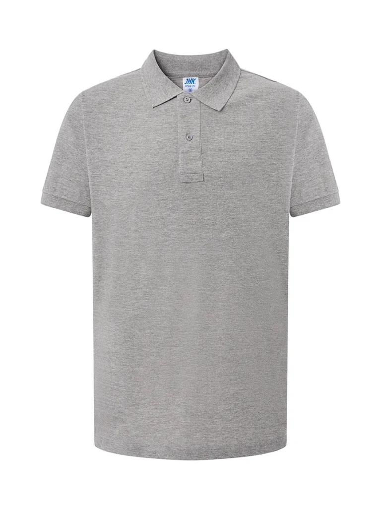 Polo unisex manica corta grigio melange