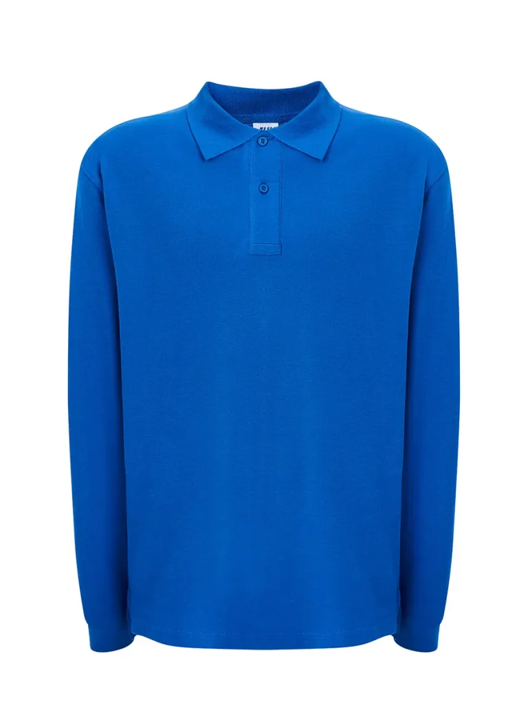 Polo unisex manica lunga blu royal