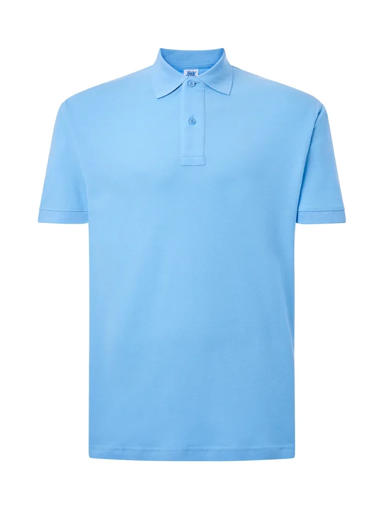 Polo unisex manica corta sky blue