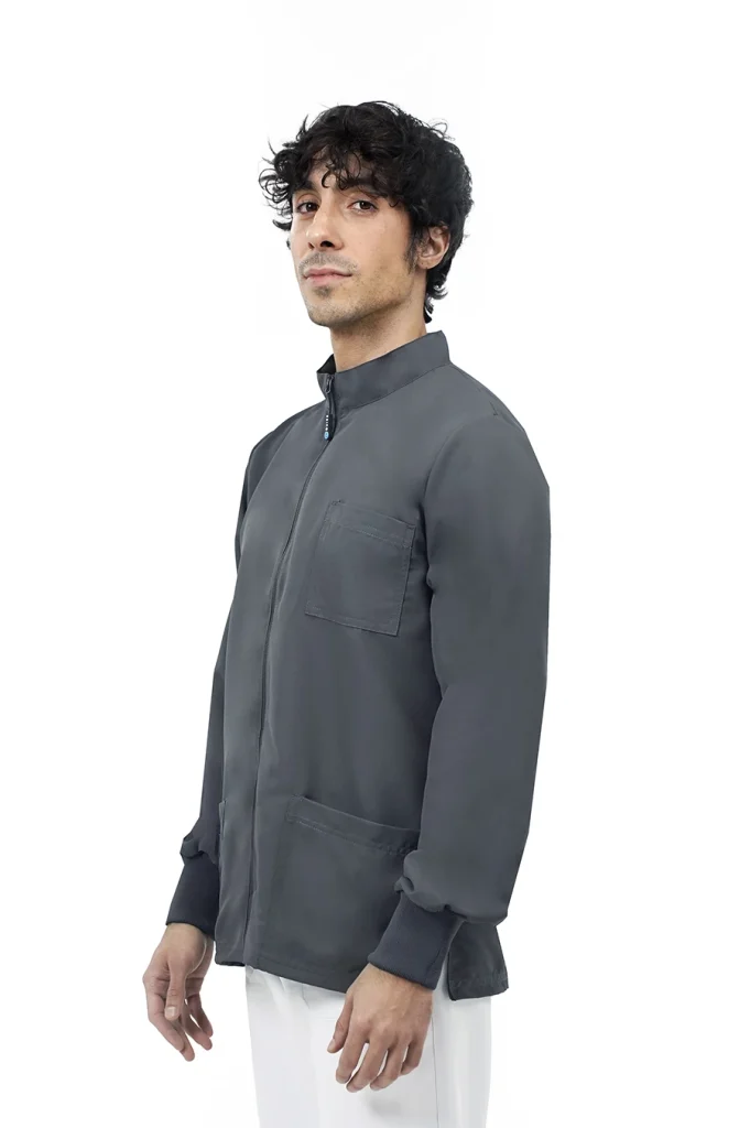 Quick Medical Uniform - Divisa professionale - casacca Next con zip e manica lunga colore Grey