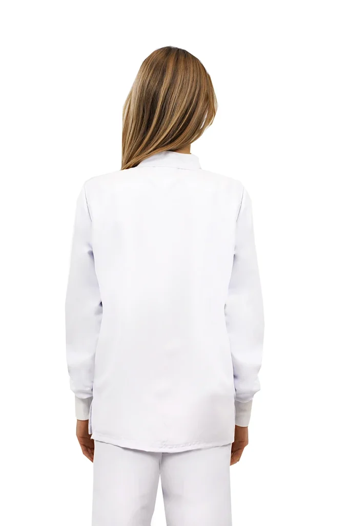 Quick Medical Uniform - Divisa professionale - casacca Next con zip e manica lunga colore White